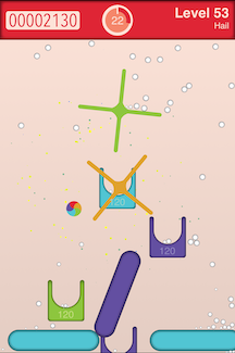 Up in a Cup game level showing the wind phase.